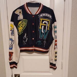 Colorful Varsity Jacket with Patches